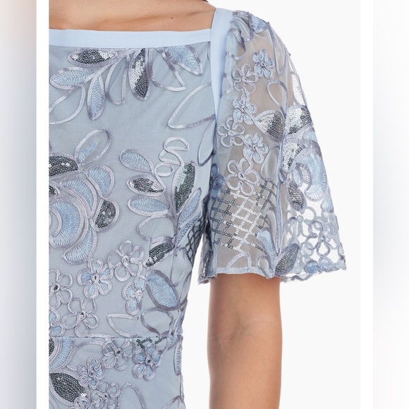 JS Collections Yvonne Flutter A-Line Gown NWT Size 8 - Picture 6 of 10